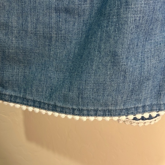 Lucky Brand Jean Shorts Girls Cotton Lace Chambray Elastic Waist Y2K Boho Bao - Picture 2 of 13